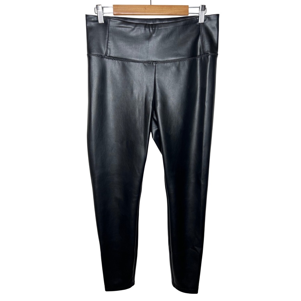 Rachel‎ Zoe Faux Leather Leggings Black High Waisted Slim Fit Pants Womens  8